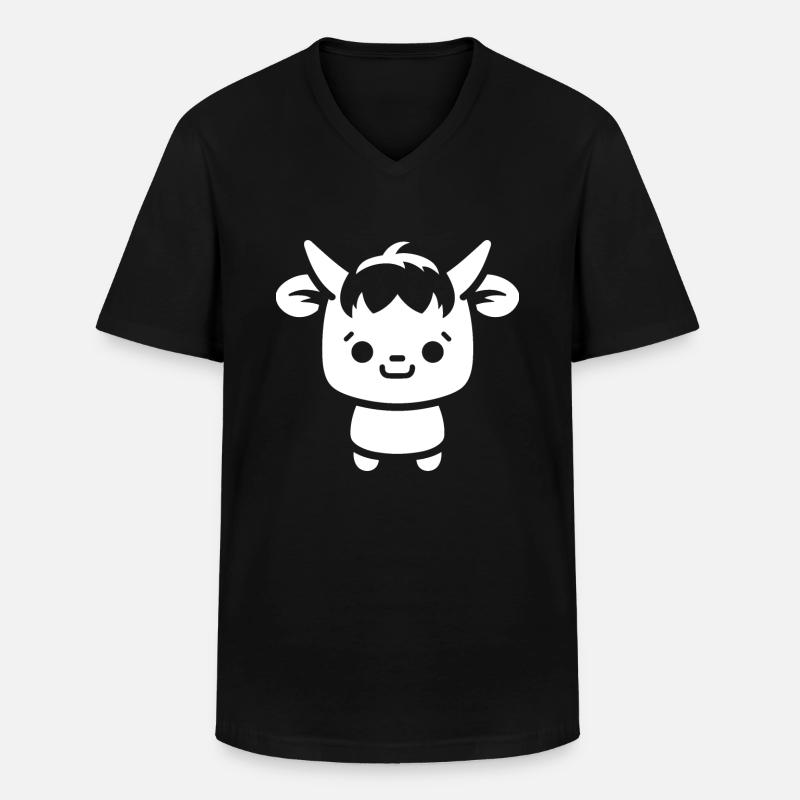 Dahu - Männer-T-Shirt mit V-Ausschnitt - Schwarz