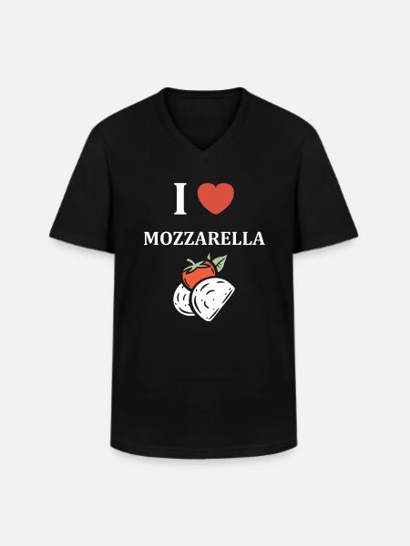 Humour mozzarella - T-shirt col V Homme - noir