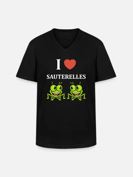 Humour sauterelle - T-shirt col V Homme - noir