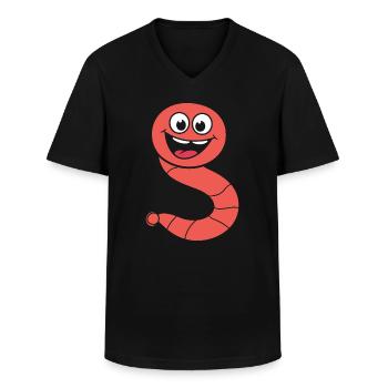 earthworms - Men's V-Neck T-Shirt - black - Front - AI Model Male 178 dark (178cm)