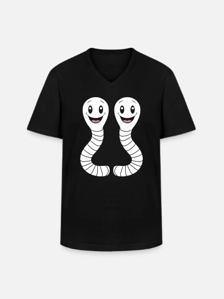 earthworms - Men's V-Neck T-Shirt - black