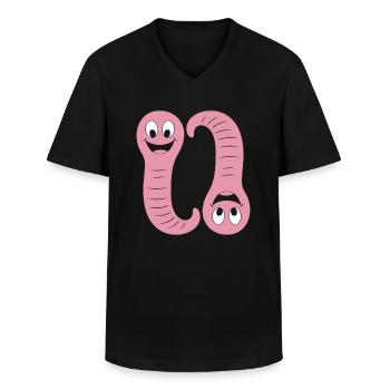 Regenwurm - Männer-T-Shirt mit V-Ausschnitt - Schwarz - Vorne - AI Model Male 178 dark (178cm)