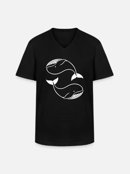 Baby-Wal - Männer-T-Shirt mit V-Ausschnitt - Schwarz
