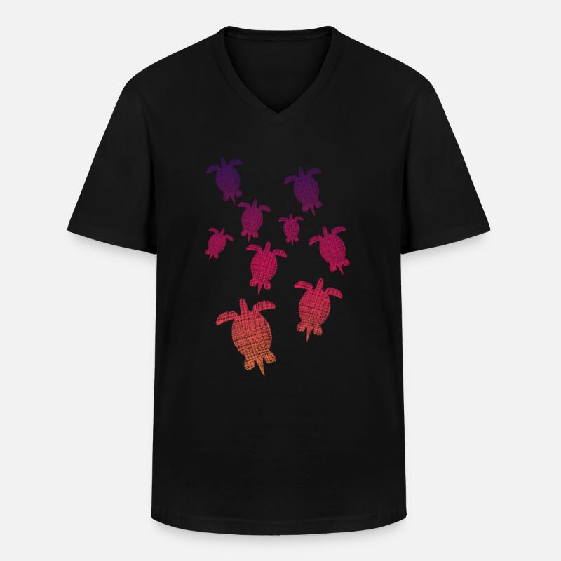 Schildkröten Turtle - Männer-T-Shirt mit V-Ausschnitt - Schwarz