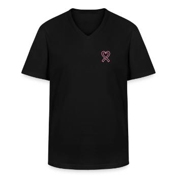 Aufklärung über Brustkrebs - Männer-T-Shirt mit V-Ausschnitt - Schwarz - Vorne - AI Model Male 178 dark (178cm)
