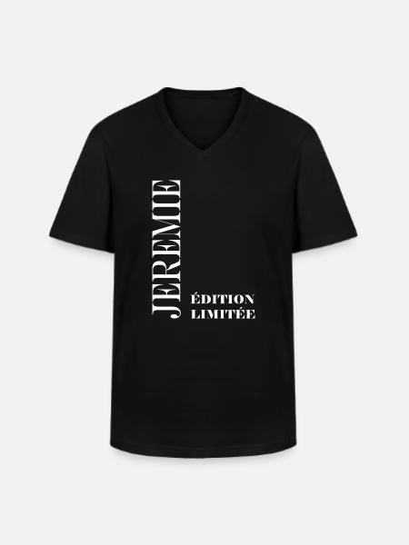 Jeremie - T-shirt col V Homme - noir