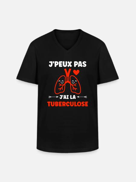 Sensibilisation à la tuberculose - T-shirt col V Homme - noir