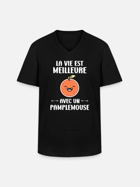 Humour Pamplemousse - T-shirt col V Homme - noir