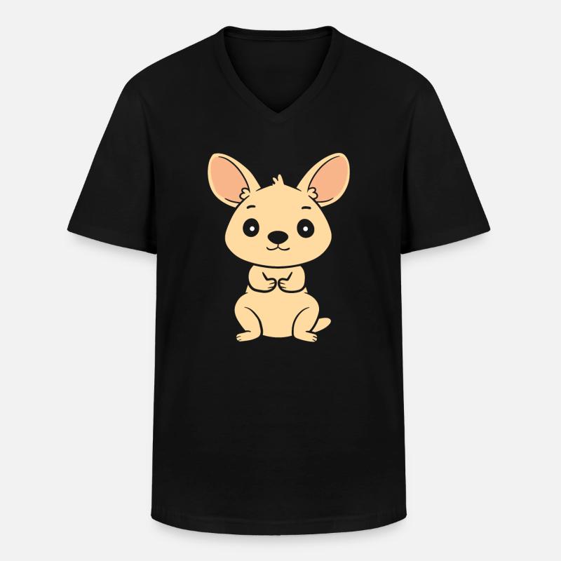 Wallaby - Männer-T-Shirt mit V-Ausschnitt - Schwarz