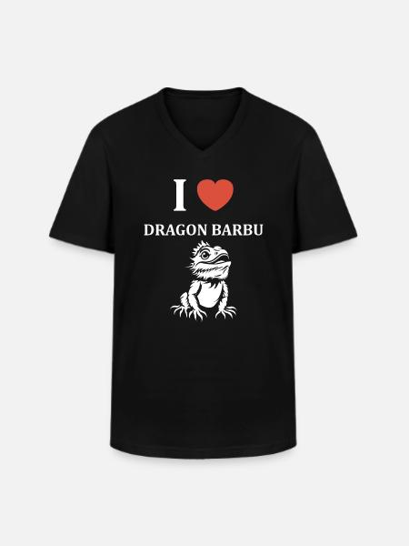 Dragon barbu - T-shirt col V Homme - noir