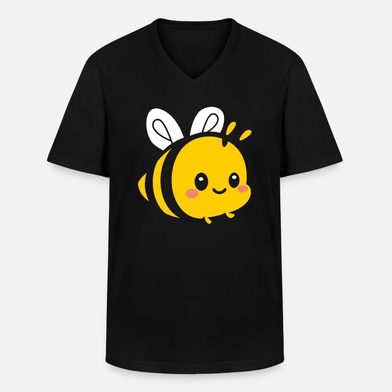 Biene - Männer-T-Shirt mit V-Ausschnitt - Schwarz