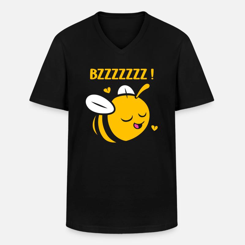 Biene - Männer-T-Shirt mit V-Ausschnitt - Schwarz