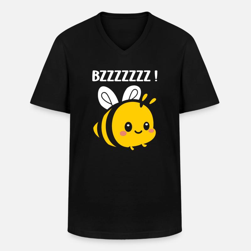 Biene - Männer-T-Shirt mit V-Ausschnitt - Schwarz