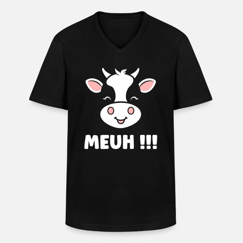 Kuh - Männer-T-Shirt mit V-Ausschnitt - Schwarz