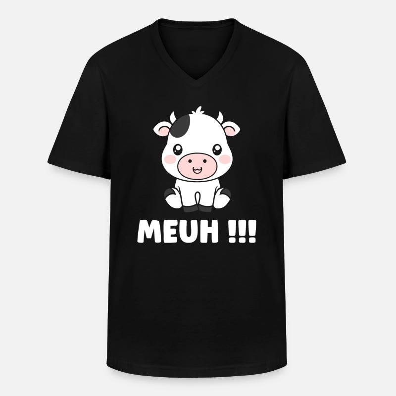 Kuh - Männer-T-Shirt mit V-Ausschnitt - Schwarz