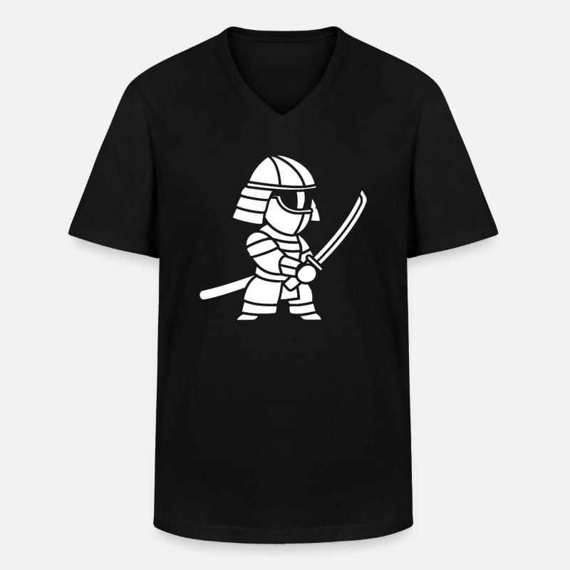 KENDO - Männer-T-Shirt mit V-Ausschnitt - Schwarz