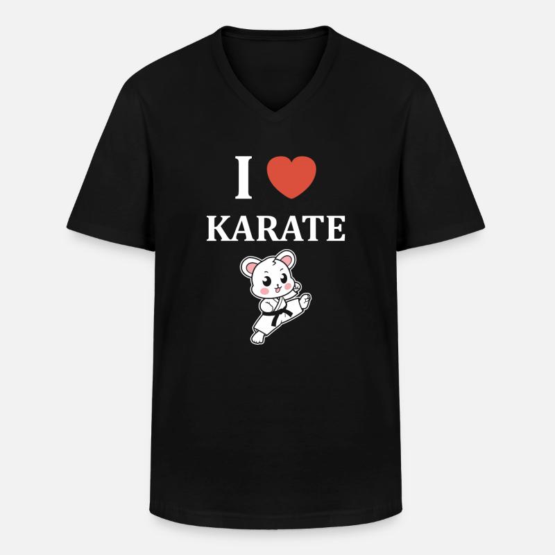 Karate - Männer-T-Shirt mit V-Ausschnitt - Schwarz