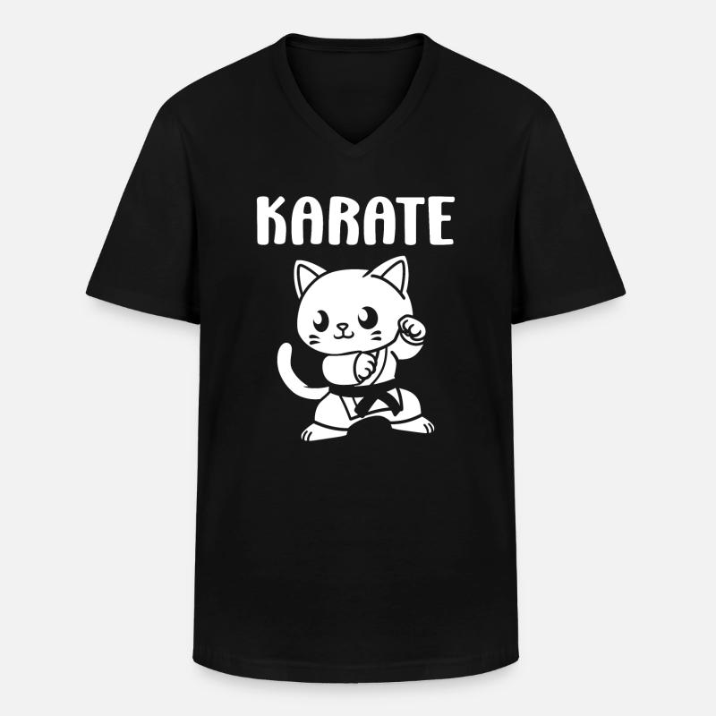 Karate - Männer-T-Shirt mit V-Ausschnitt - Schwarz