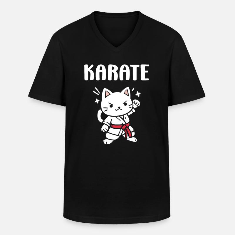 Karate - Männer-T-Shirt mit V-Ausschnitt - Schwarz