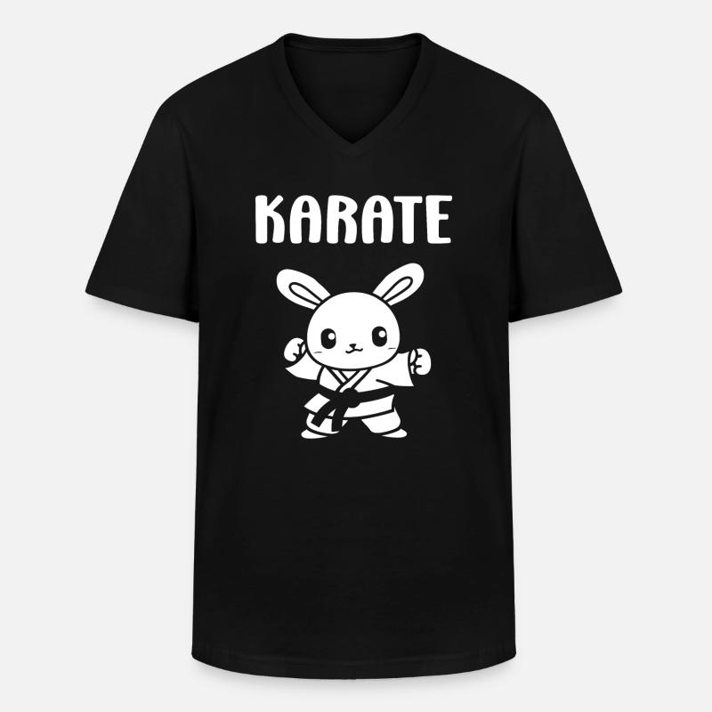 Karate - Männer-T-Shirt mit V-Ausschnitt - Schwarz