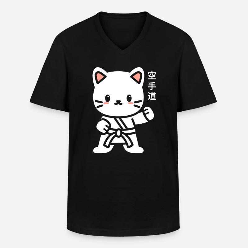 Karate - Männer-T-Shirt mit V-Ausschnitt - Schwarz