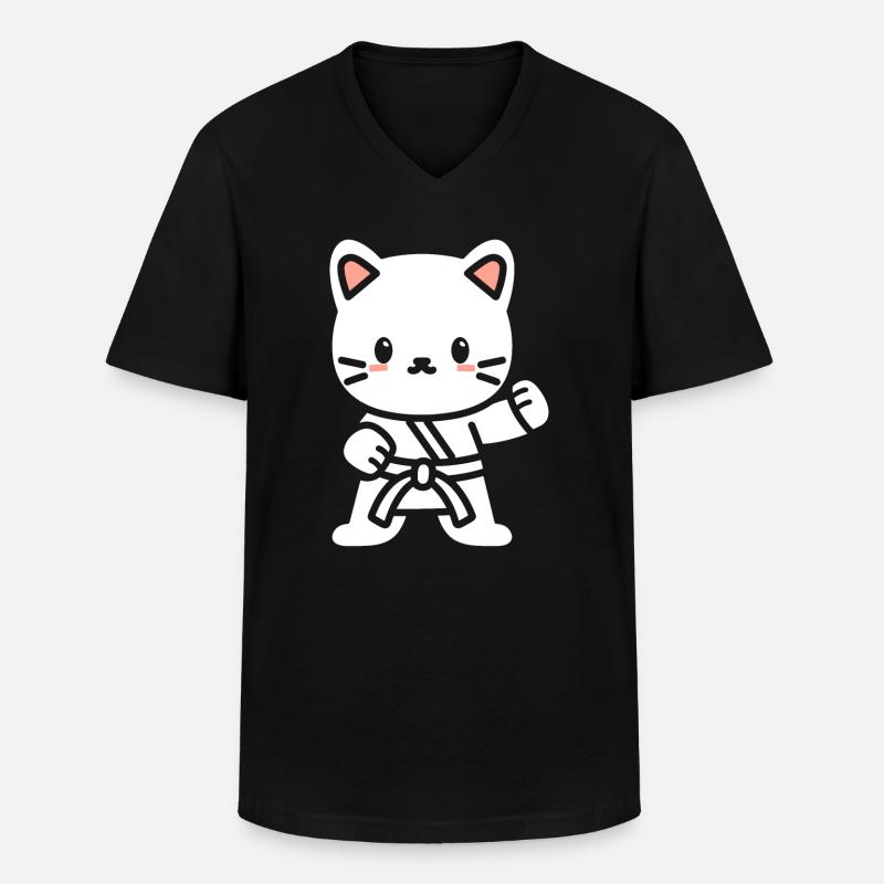 Karate - Männer-T-Shirt mit V-Ausschnitt - Schwarz