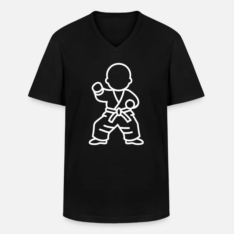 Karate - Männer-T-Shirt mit V-Ausschnitt - Schwarz