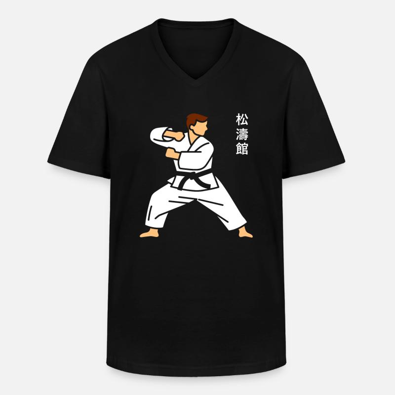Karate - Männer-T-Shirt mit V-Ausschnitt - Schwarz