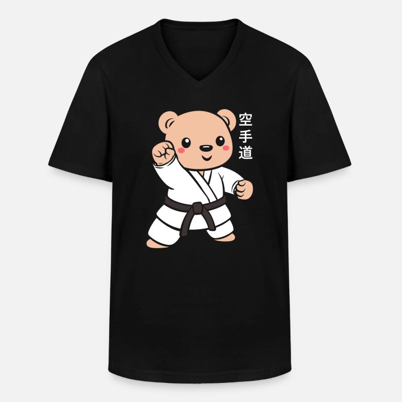 Karate - Männer-T-Shirt mit V-Ausschnitt - Schwarz