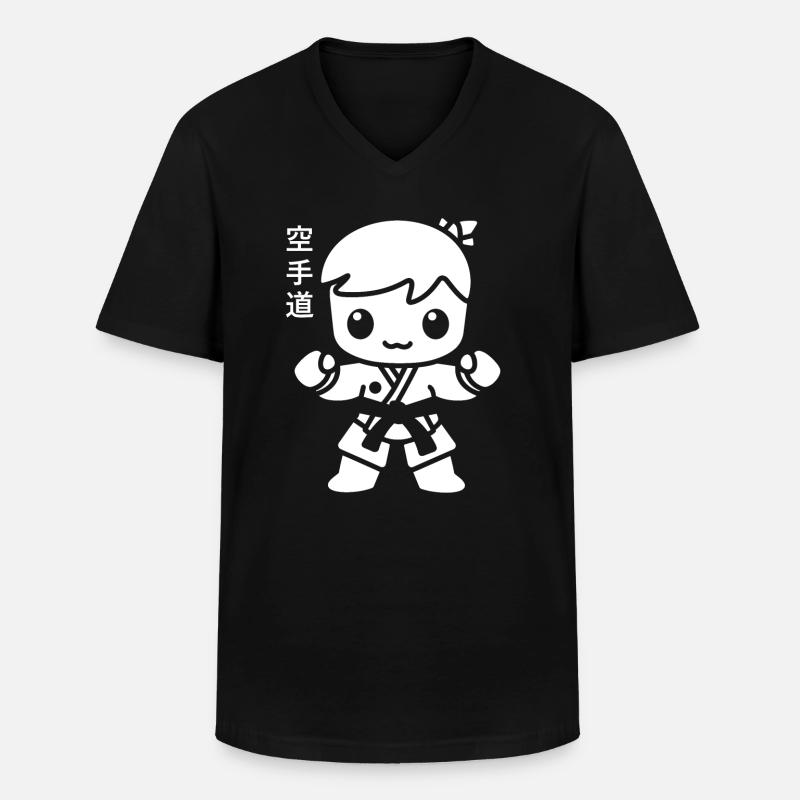 Karate - Männer-T-Shirt mit V-Ausschnitt - Schwarz