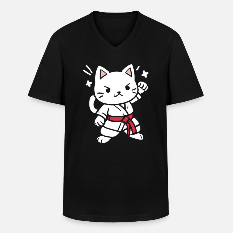 Karate - Männer-T-Shirt mit V-Ausschnitt - Schwarz