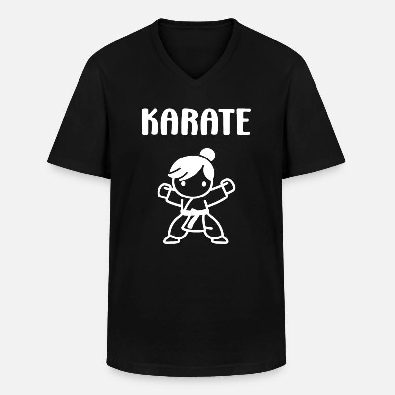 Karate - Männer-T-Shirt mit V-Ausschnitt - Schwarz