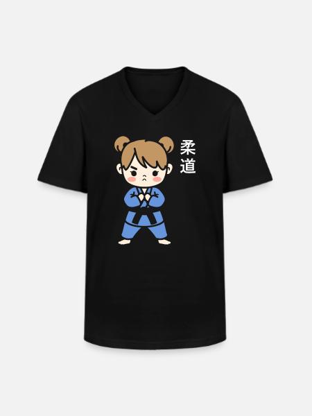 judo - Men's V-Neck T-Shirt - black
