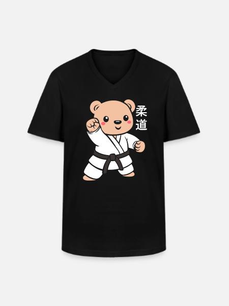 judo - Men's V-Neck T-Shirt - black