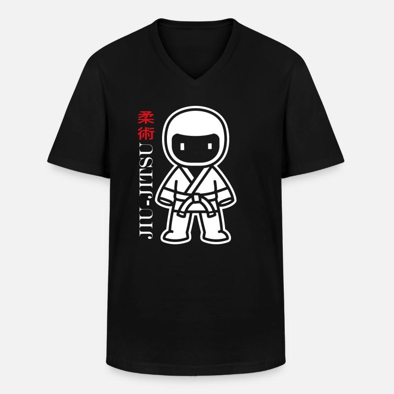 Jiu Jitsu - Männer-T-Shirt mit V-Ausschnitt - Schwarz