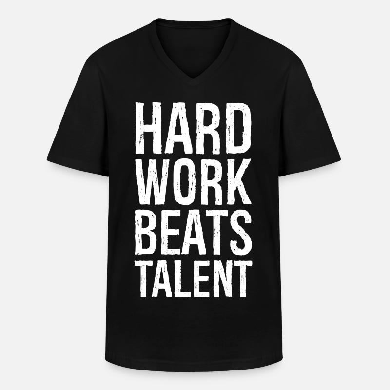 Harte Arbeit schlägt Talent - Männer-T-Shirt mit V-Ausschnitt - Schwarz