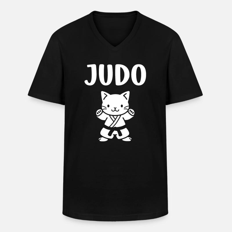Judo - Männer-T-Shirt mit V-Ausschnitt - Schwarz