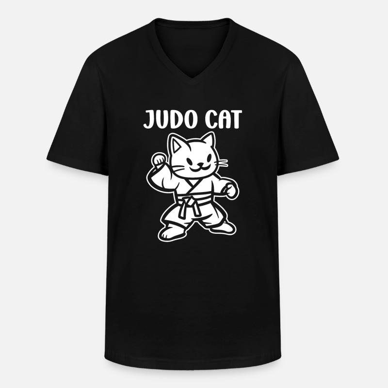 Judo - Männer-T-Shirt mit V-Ausschnitt - Schwarz
