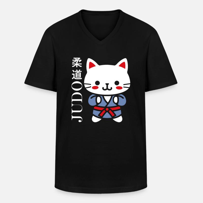 Judo - Männer-T-Shirt mit V-Ausschnitt - Schwarz