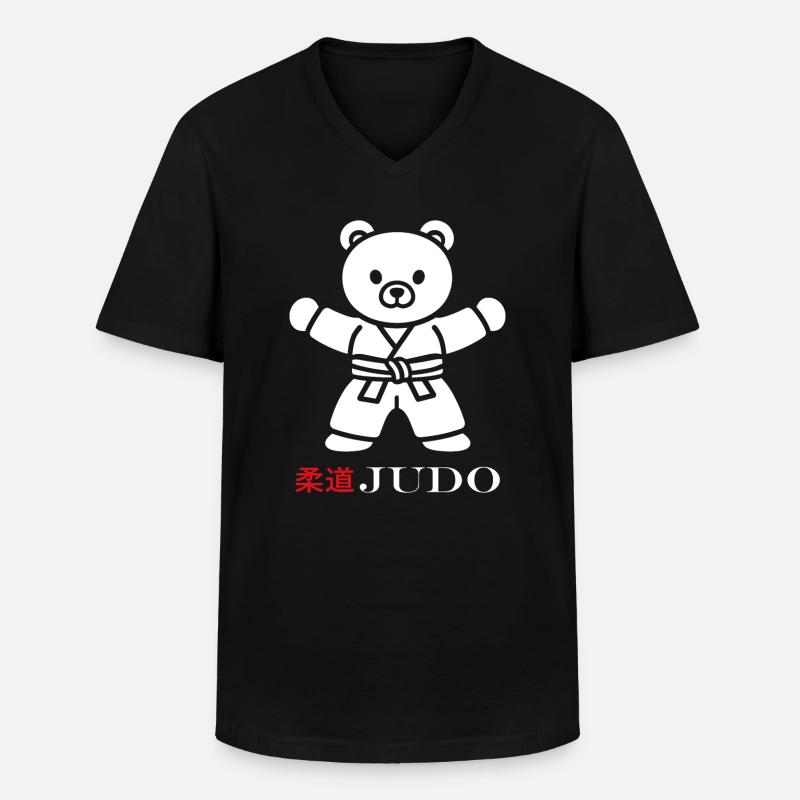 Judo - Männer-T-Shirt mit V-Ausschnitt - Schwarz