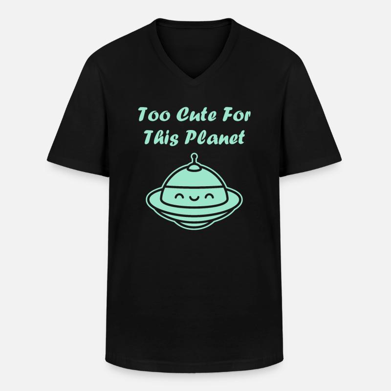 fliegende Untertasse - Männer-T-Shirt mit V-Ausschnitt - Schwarz