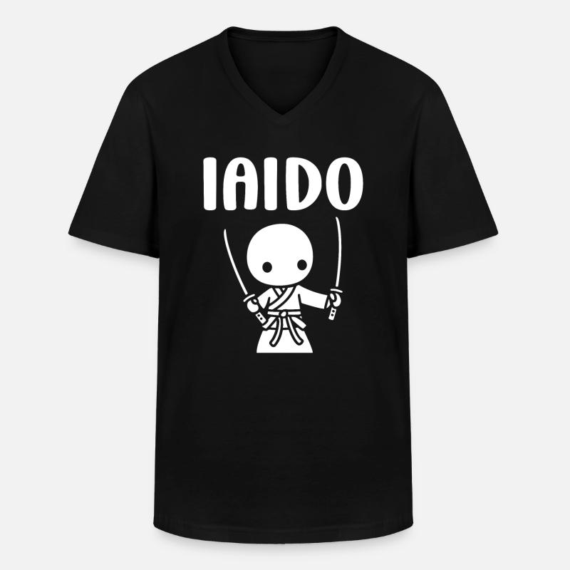 IAIDO - Männer-T-Shirt mit V-Ausschnitt - Schwarz