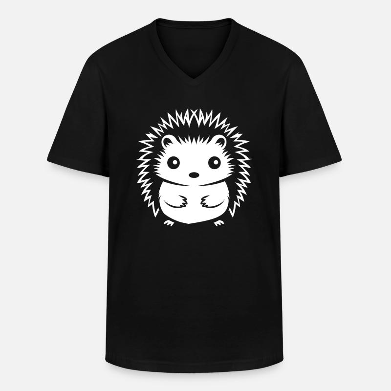 Igel - Männer-T-Shirt mit V-Ausschnitt - Schwarz