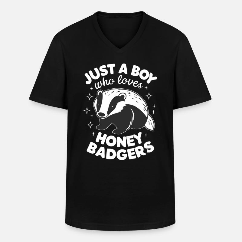 Dachs Honigdachs Tier - Männer-T-Shirt mit V-Ausschnitt - Schwarz