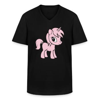 Pony - Männer-T-Shirt mit V-Ausschnitt - Schwarz - Vorne - AI Model Male 178 dark (178cm)