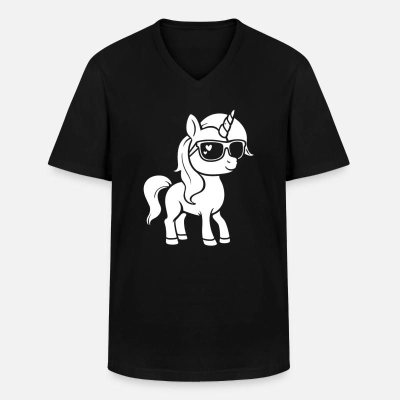 Pony - Männer-T-Shirt mit V-Ausschnitt - Schwarz