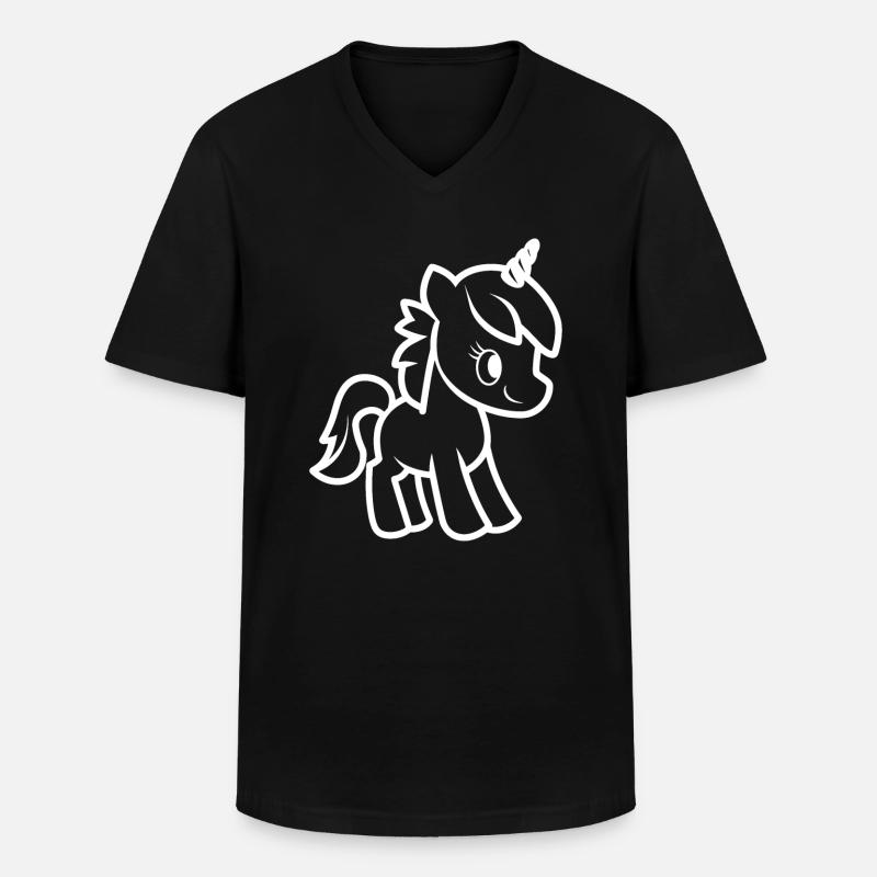 Pony - Männer-T-Shirt mit V-Ausschnitt - Schwarz