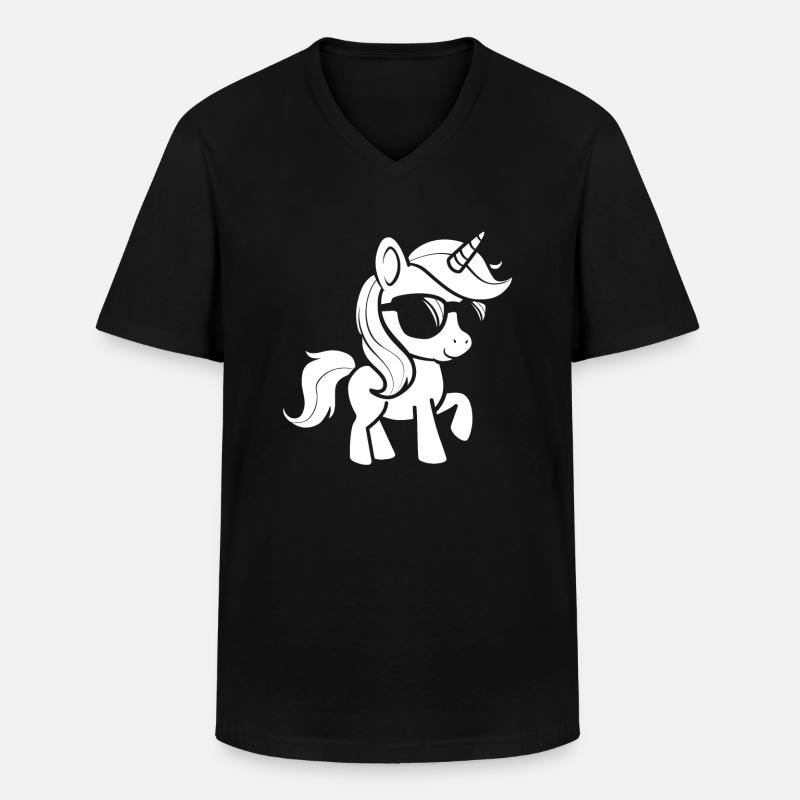 Pony - Männer-T-Shirt mit V-Ausschnitt - Schwarz
