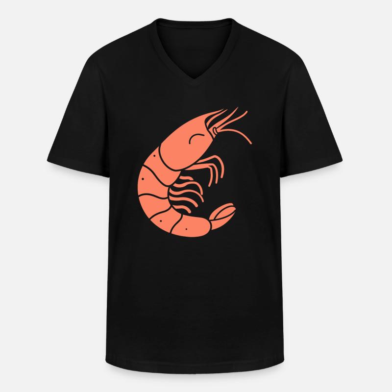 Garnele - Männer-T-Shirt mit V-Ausschnitt - Schwarz