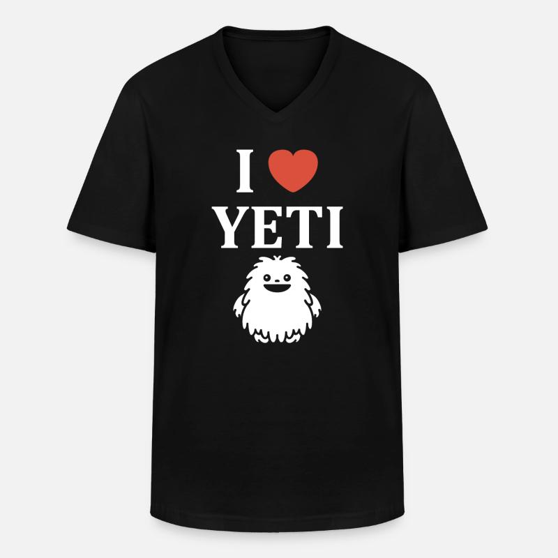 Yeti - Männer-T-Shirt mit V-Ausschnitt - Schwarz